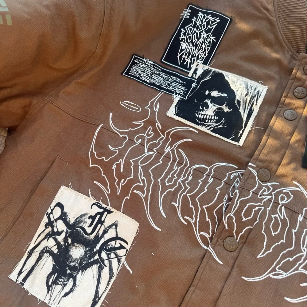 Civil Regime “It’s Our Time” Roses From Concrete Racing Jacket XL Brown NWT